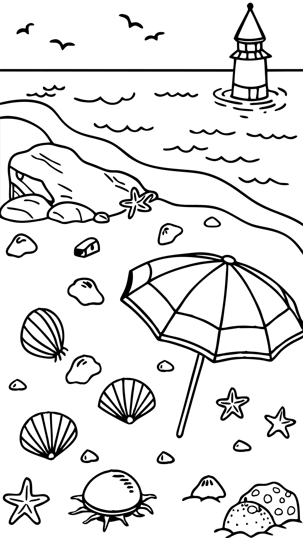 realistic beach coloring pages